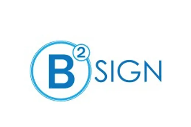 B2Sign blue logo for wholesale signage solutions