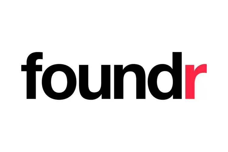 Foundr logo in bold black lowercase text with a red “r,” representing startup education and business growth content for creative entrepreneurs.