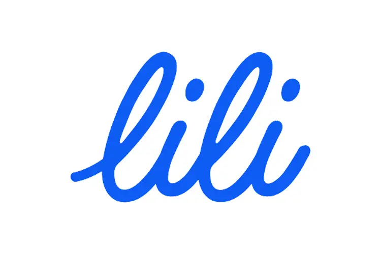 Lili logo in a vibrant blue script font on a white background, conveying a friendly and approachable brand identity.