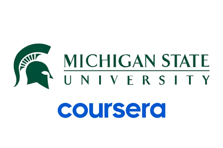 Michigan State University and Coursera logos, representing accredited online programs in entrepreneurship, business, and marketing for creative professionals.