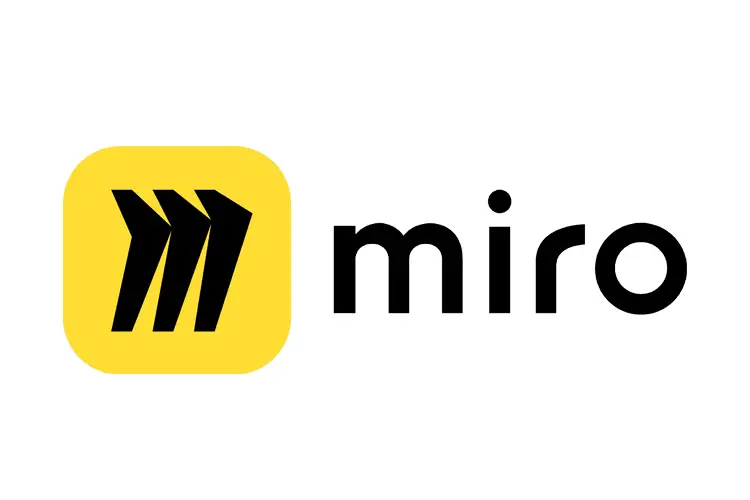 Miro logo with yellow square icon and modern black type