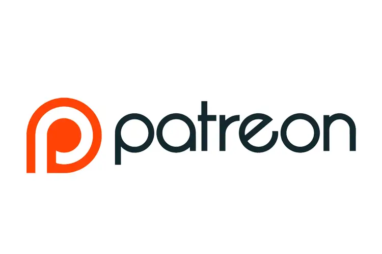 “Patreon word‑mark with stylized orange ‘P’ monogram—symbolizing membership‑based funding for designers and creatives.”