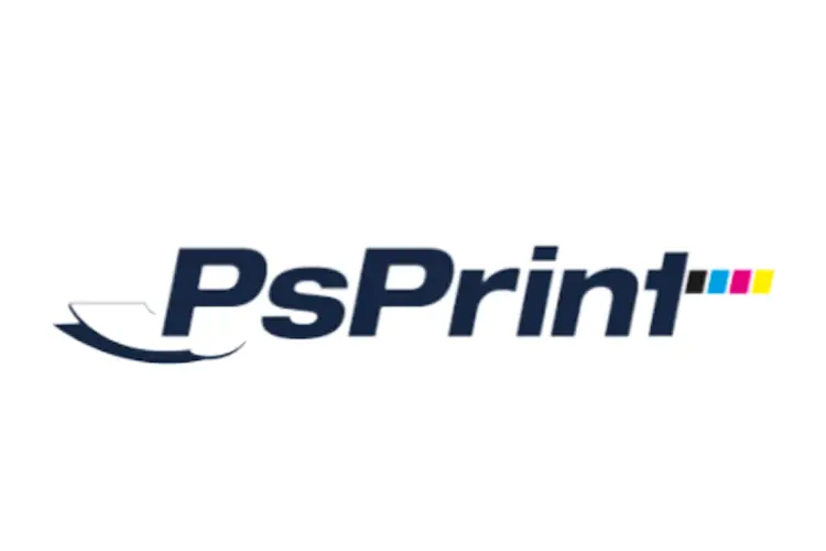 PsPrint logo with modern typography and CMYK colors