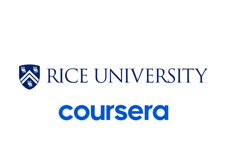 Rice University and Coursera logos, representing accredited online business and entrepreneurship courses for creative professionals and design entrepreneurs.