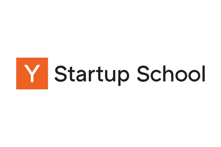 Y Combinator Startup School logo with orange "Y" icon and black text, representing free startup education and mentorship for creative entrepreneurs.