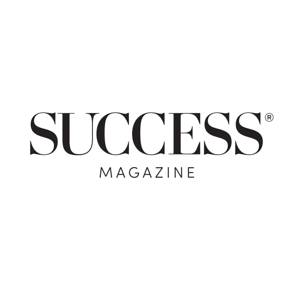 Minimal white-background logo with elegant black serif word “SUCCESS,” small capital word “MAGAZINE” centered beneath.