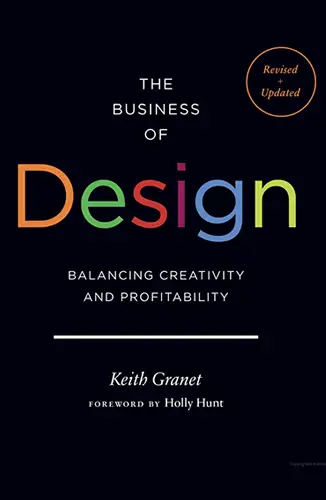 Elegant black jacket with rainbow gradient word “Design,” subtitle “Balancing creativity and profitability,” small gold “Revised Updated” badge.