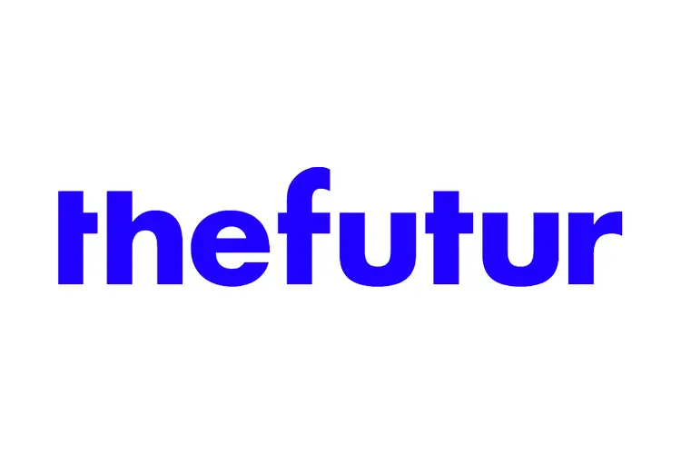The Futur logo in bold blue lowercase text, representing creative business education and branding strategies for modern design entrepreneurs.
