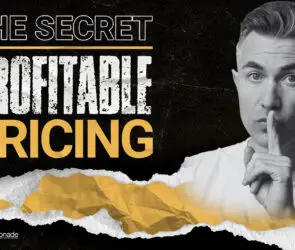 Designer shushing about secrets for profitable pricing for design services.