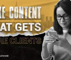 Design entrepreneurs planning a social media content strategy with laptops and marketing charts, representing smarter social growth tactics for design businesses.